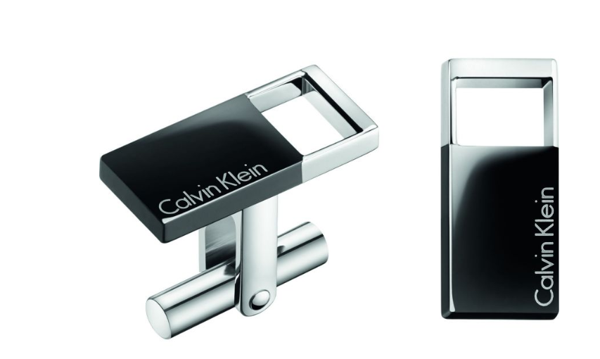 New CALVIN KLEIN HALLOW KJ7RBC200100 STAINLESS STEEL/BLACK PVD CUFFLINKS