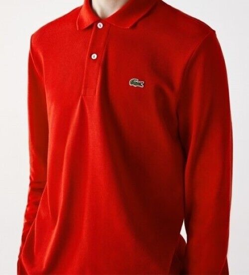 New LACOSTE MEN'S LONG SLEEVE POLO SHIRT - SIZE 3