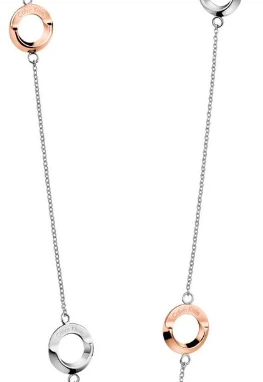 New CALVIN KLEIN BEAUTY LONG NECKLACE  KJ4NPN200200 - SILVER/ROSE GOLD