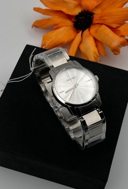 New Swiss Made CALVIN KLEIN City Quartz Silver Dial Ladies Watch