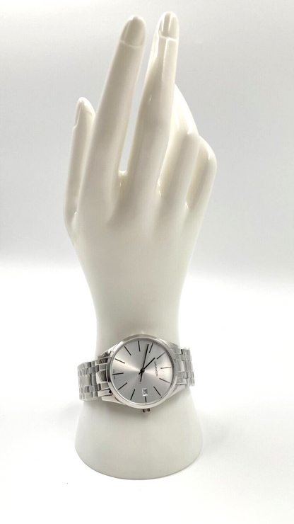 New Swiss Made CALVIN KLEIN Time Quartz Silver Dial LadiesWatch