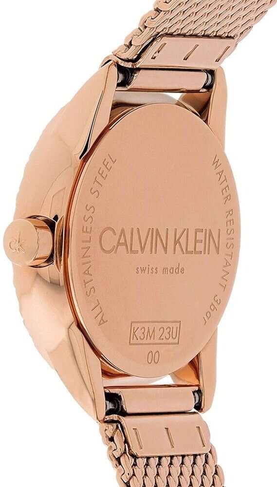 New Swiss Made CALVIN KLEIN Minimal Quartz Silver Dial Ladies Watch