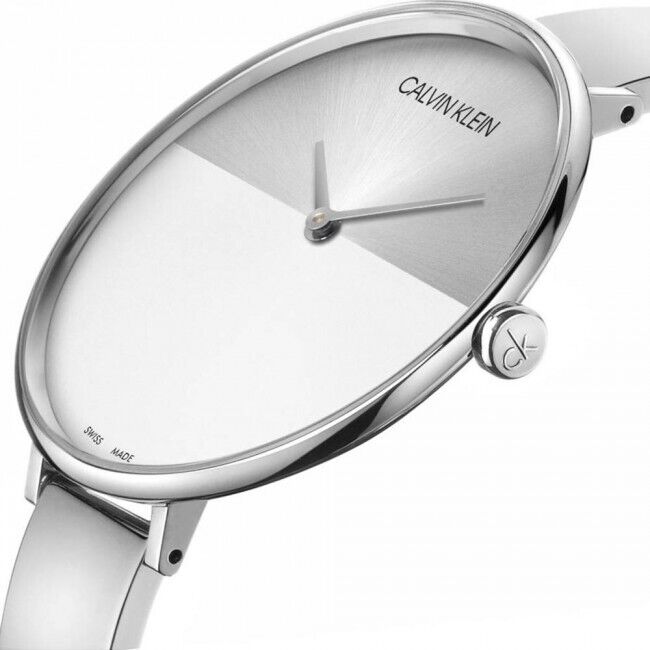 New Swiss Made CALVIN KLEIN Rise Quartz Silver and White Dial Ladies Watch