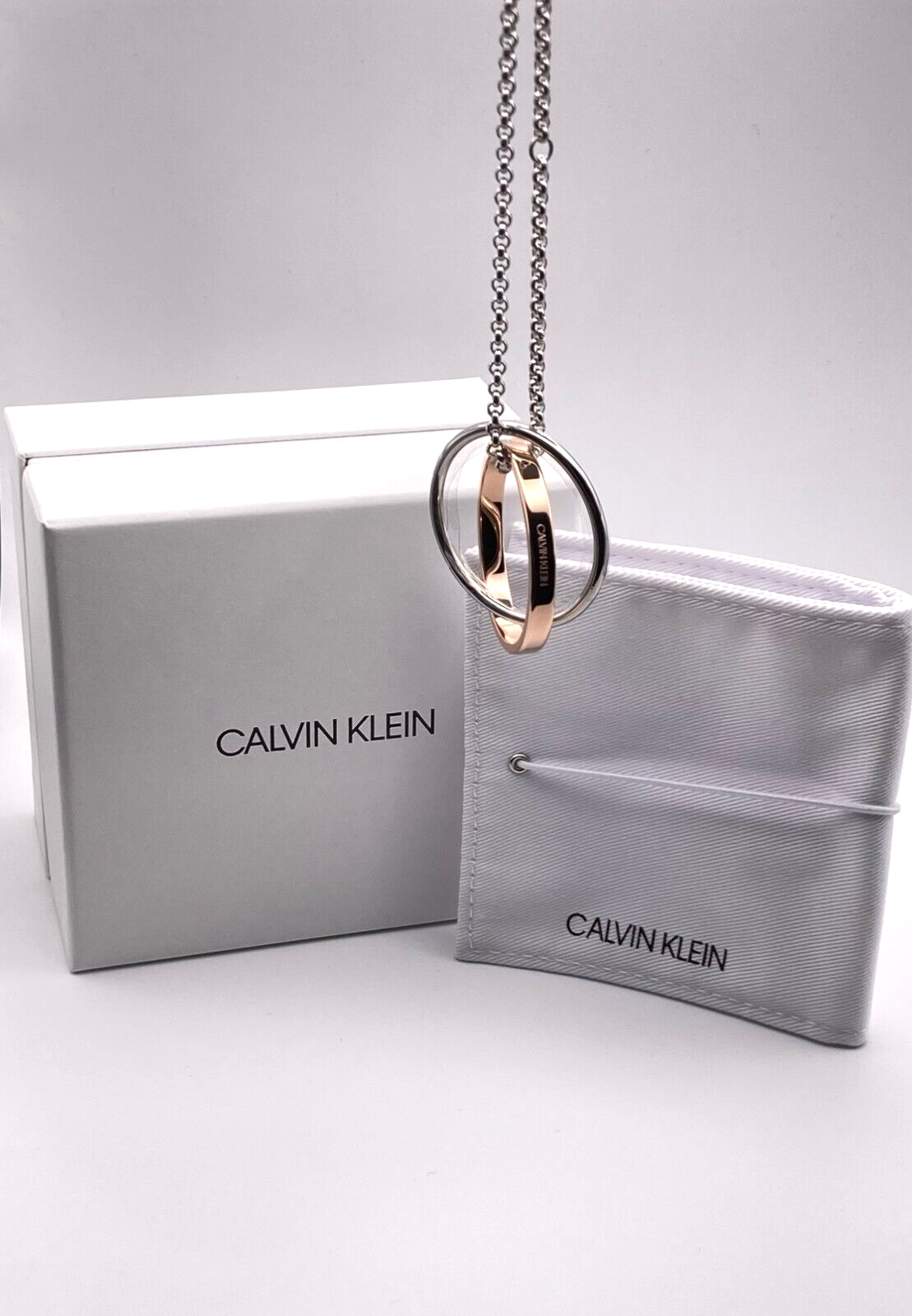 New CALVIN KLEIN COIL NECKLACE KJ63BP010100 - SILVER/ROSEGOLD