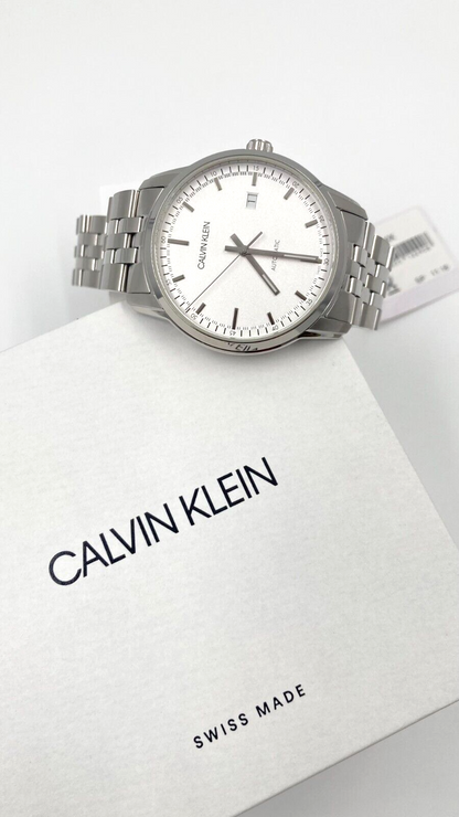 New Swiss Made CALVIN KLEIN Infinite Automatic Silver Dial Men's Watch