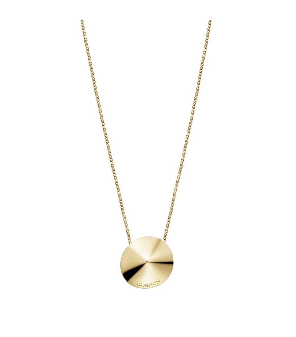 New CALVIN KLEIN STAINLESS STEEL SPINNER NECKLACE KJBAJN100200 - GOLD