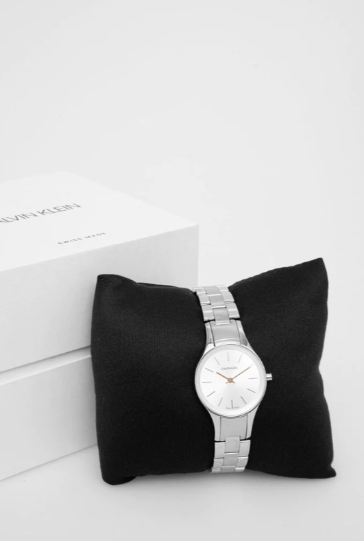 New Swiss Made CALVIN KLEIN Simplicity Quartz Silver Dial Ladies Watch