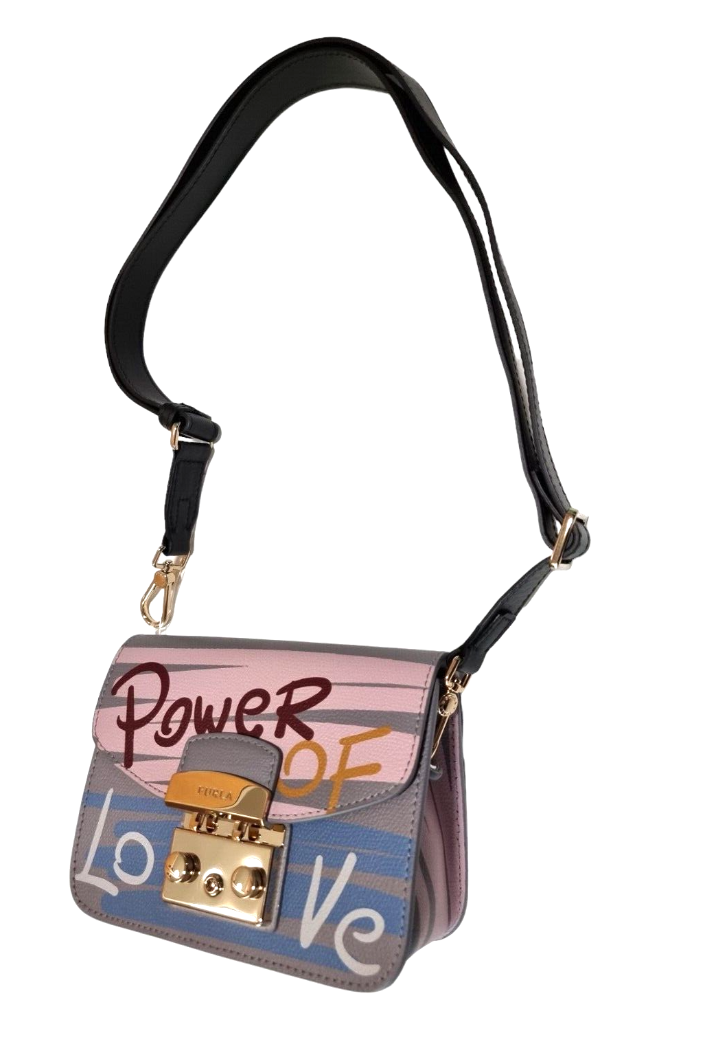 Neu FURLA METROPOLIS MINI UMHÄNGETASCHE – LIMITIERTE AUFLAGE – POWER OF LOVE
