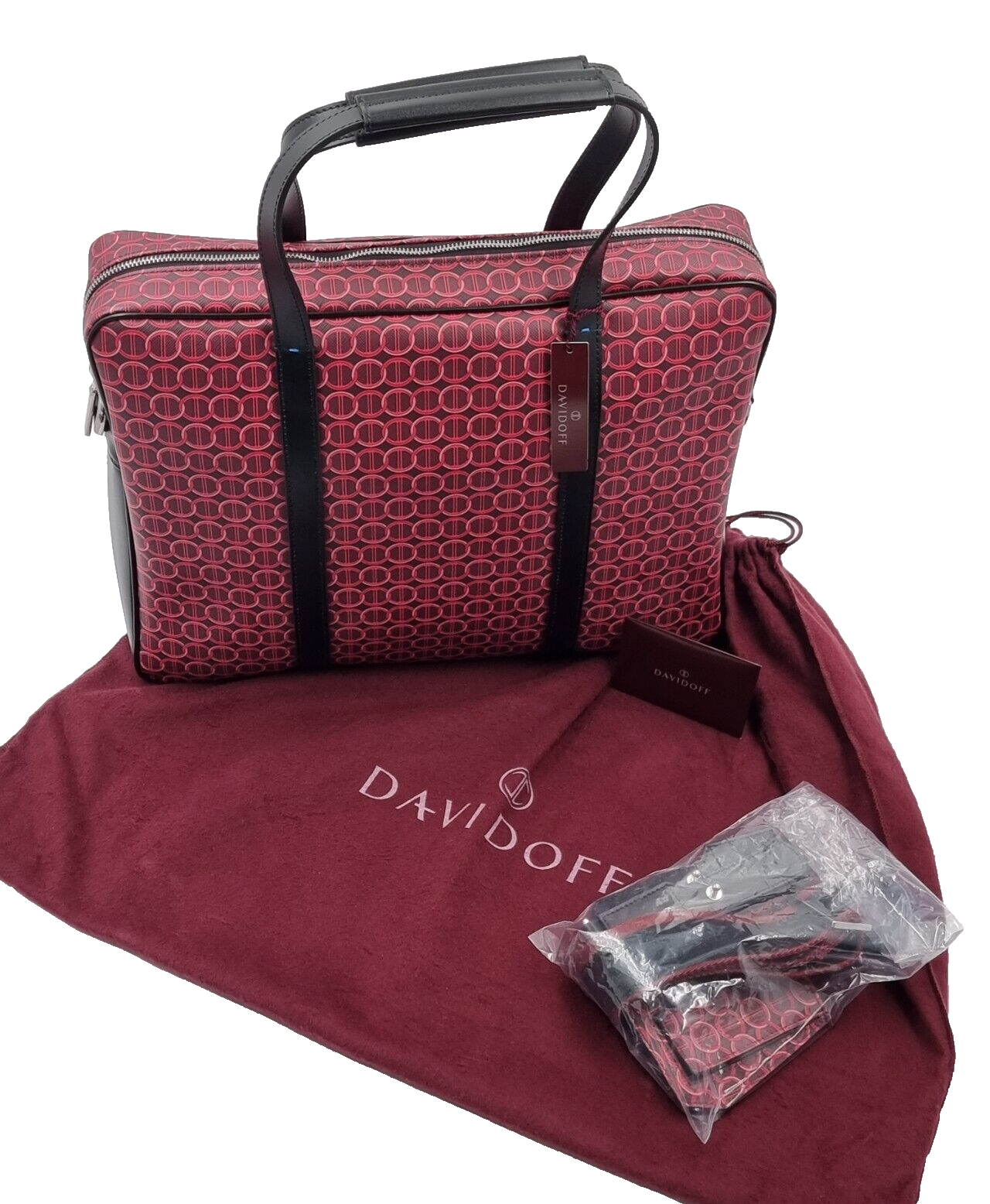 Neu DAVIDOFF COLORAMA BUSINESS TASCHE 1 ZIP - ROT
