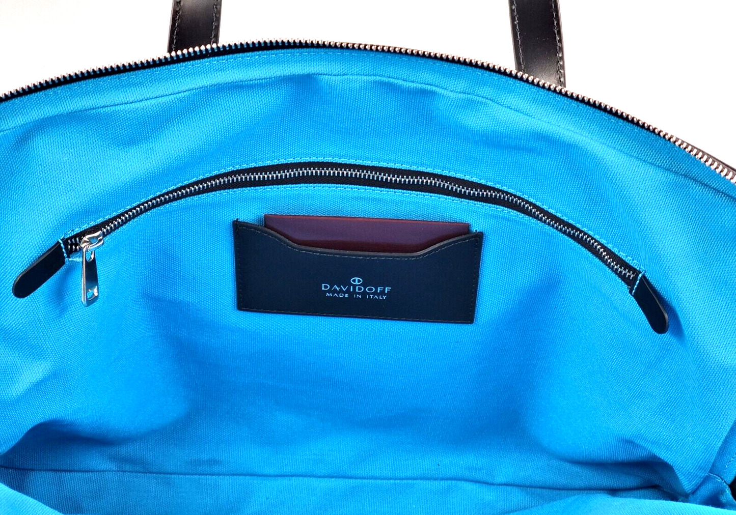 Neu DAVIDOFF COLORAMA BUSINESS TASCHE 2 ZIP - BLAU