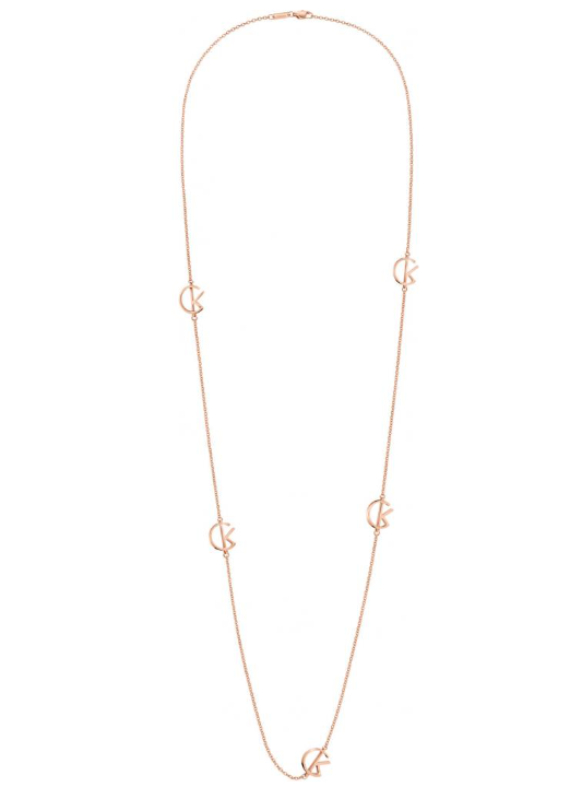 New CALVIN KLEIN KJ6DPN100100 LEAGUE STAINLESS STEEL NECKLACE - ROSE GOLD