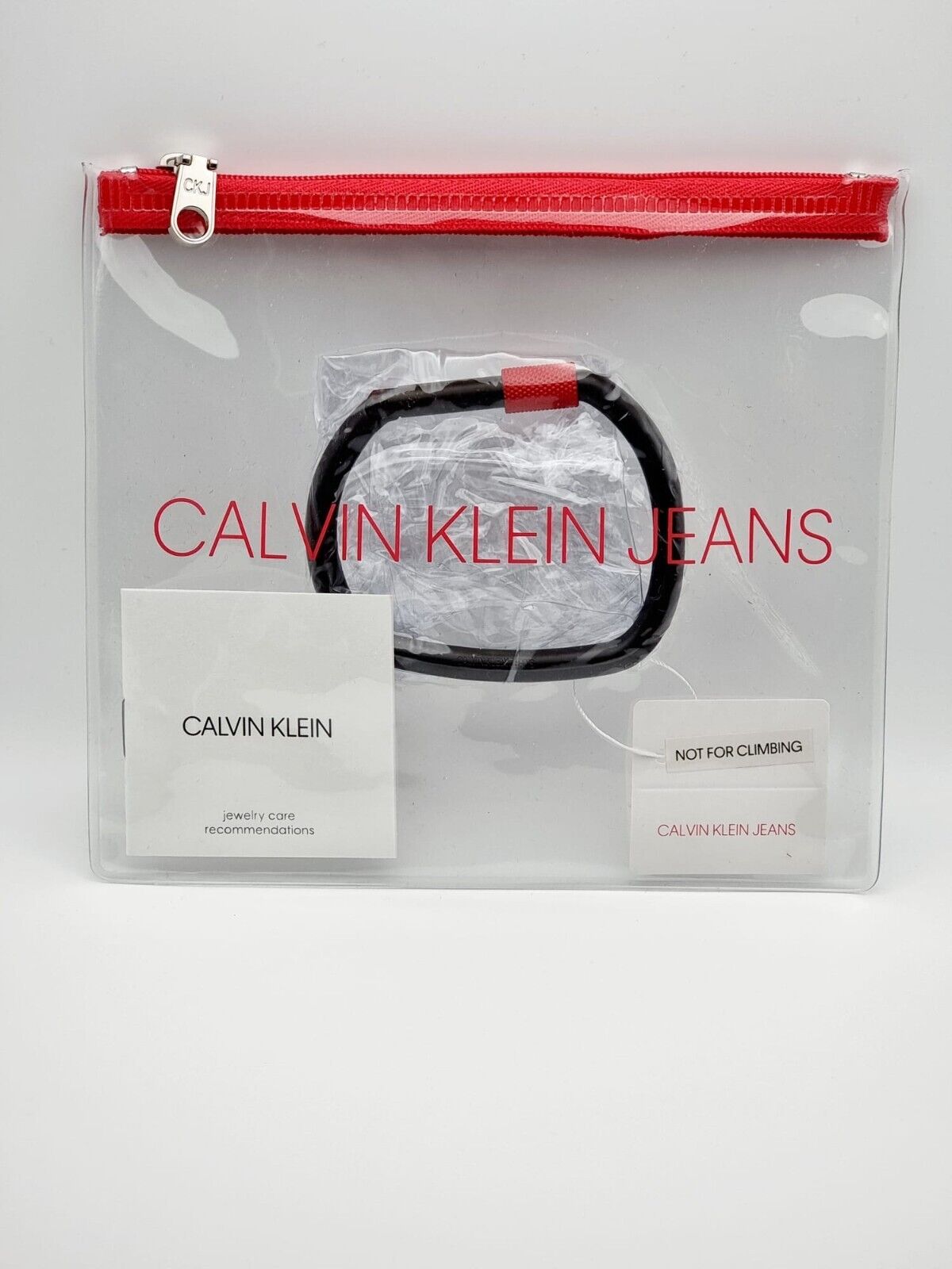 New CALVIN KLEIN JEANS FACE KJJHBD11010L STAINLESS STEEL BANGLE - BLACK - L