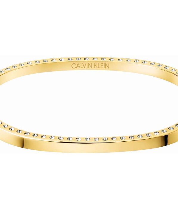 New CALVIN KLEIN HOOK KJ06JD1401XS STAINLESS STEEL BANGLE - GOLD - XS