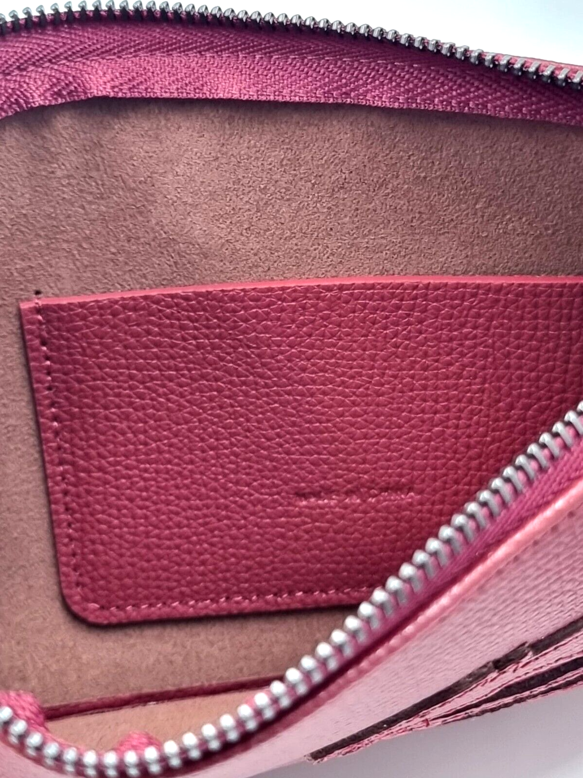 LONGCHAMP SHOP-IT LEATHER POUCH SMALL - GARNET RED