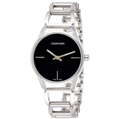 New Swiss Made CALVIN KLEIN Stately Quartz Black Dial Ladies Watch