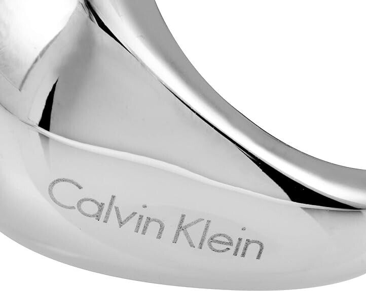 New CALVIN KLEIN ELLIPSE STONE RING KJ3QCR020106 - SILVER/BROWN - SIZE 52