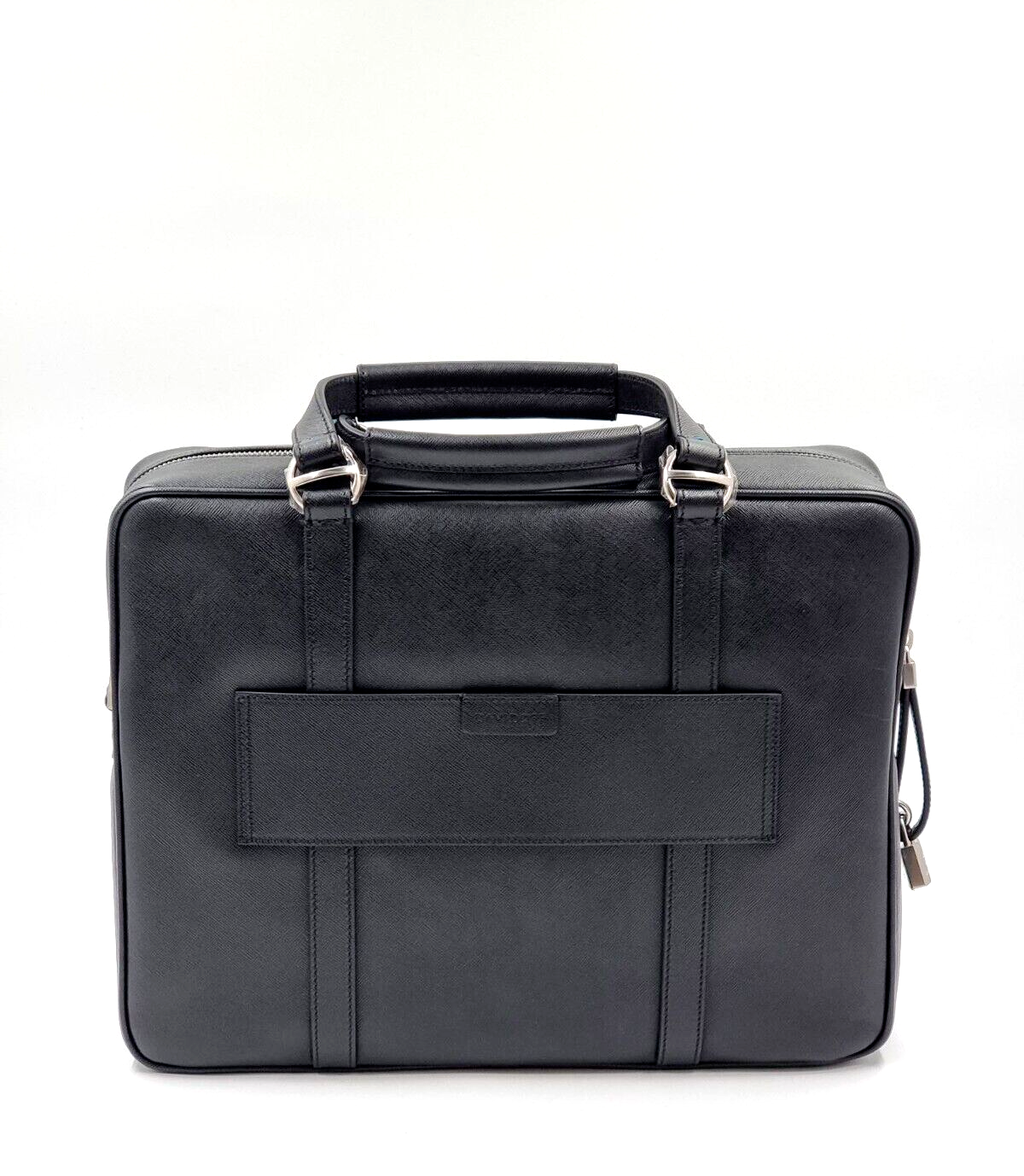 Neu DAVIDOFF LLG SAFFIANO LEDER ICON BUSINESS TASCHE 1 REISSVERSCHLUSS - SCHWARZ