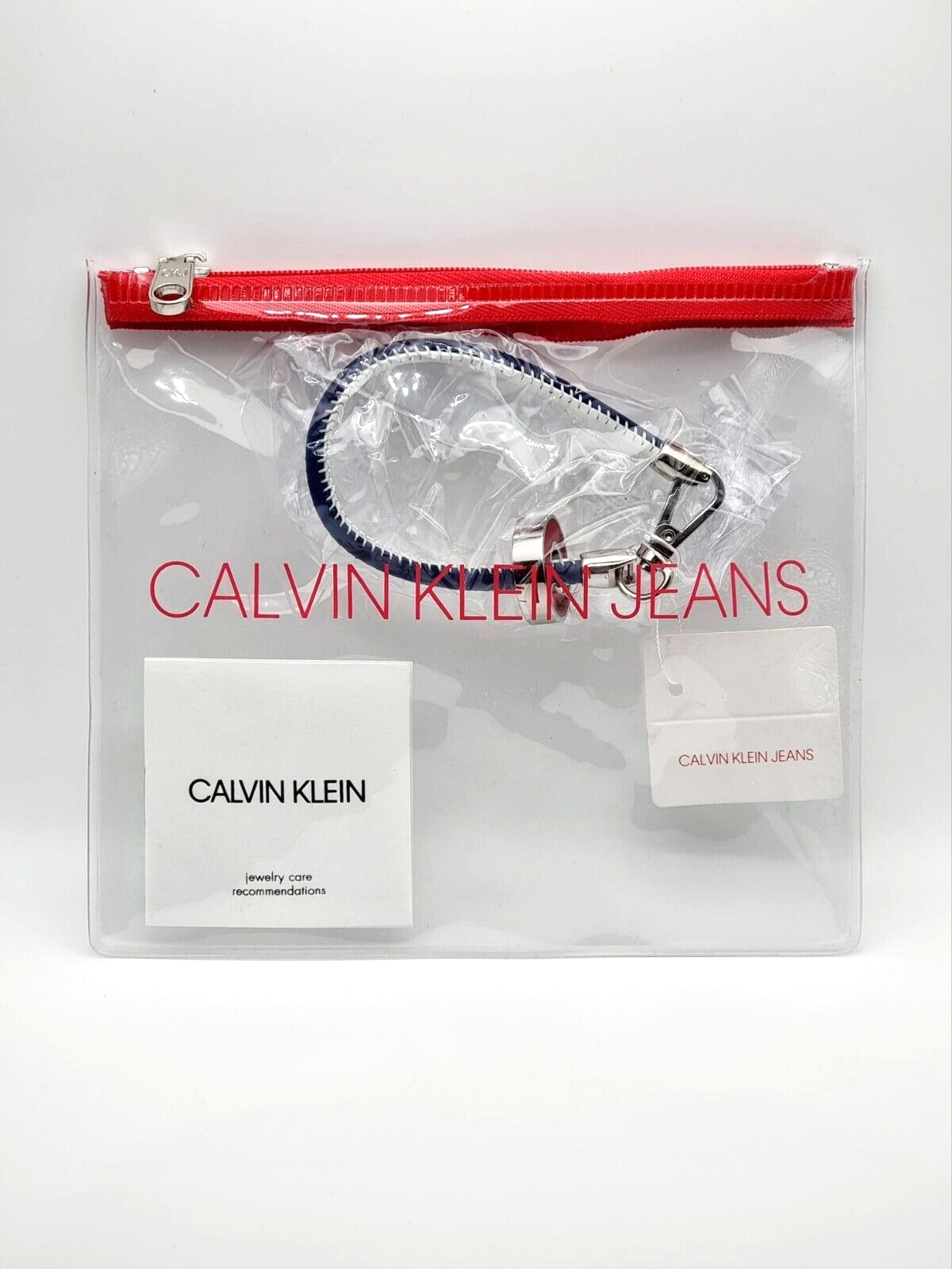 New CALVIN KLEIN JEANS KJJBRB09010L STAINLESS STEEL LEATHER BRACELET  - L