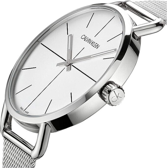 New Swiss Made CALVIN KLEIN Even Quartz Silver Dial Ladies Watch