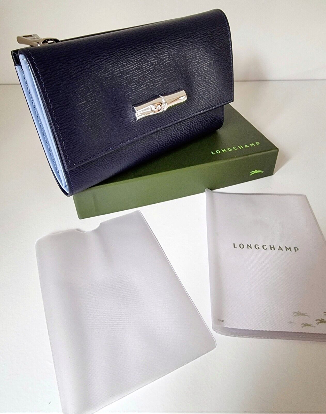 LONGCHAMP ROSEAU Compact Wallet - Navy