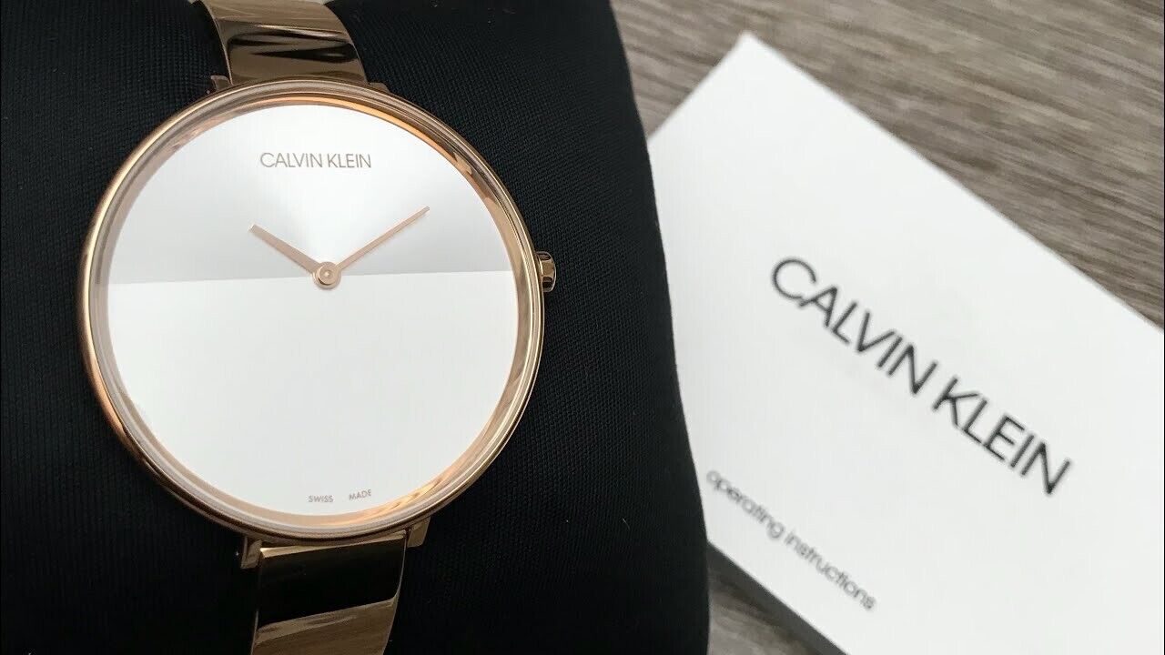 New Swiss Made CALVIN KLEIN Rise Quartz Silver and White Ladies Watch