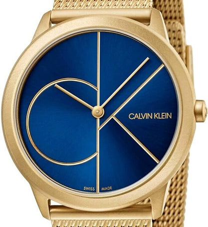 New Swiss Made CALVIN KLEIN Minimal Quartz Blue Dial Unisex Watch