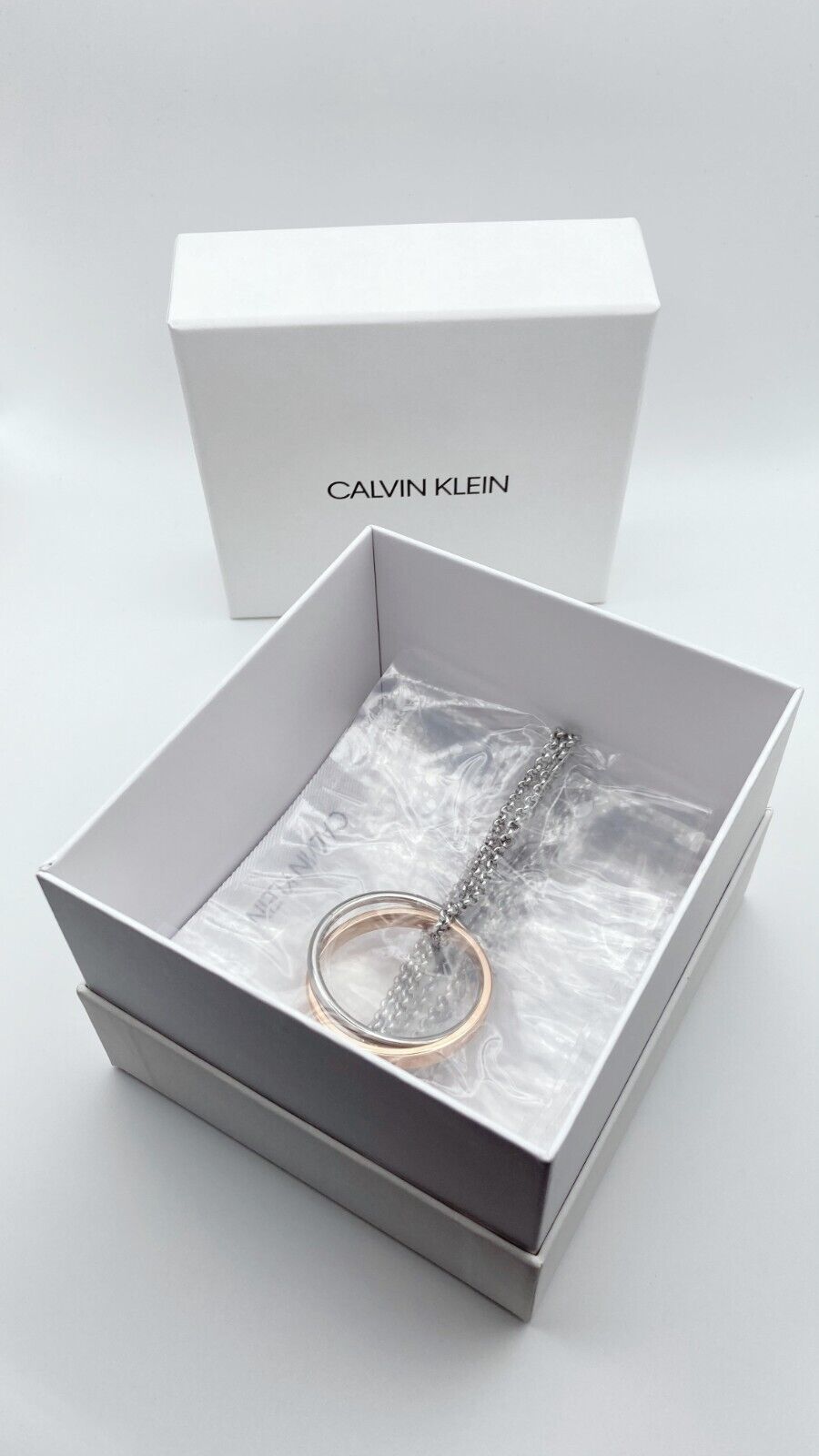 New CALVIN KLEIN COIL NECKLACE KJ63BP010100 - SILVER/ROSEGOLD