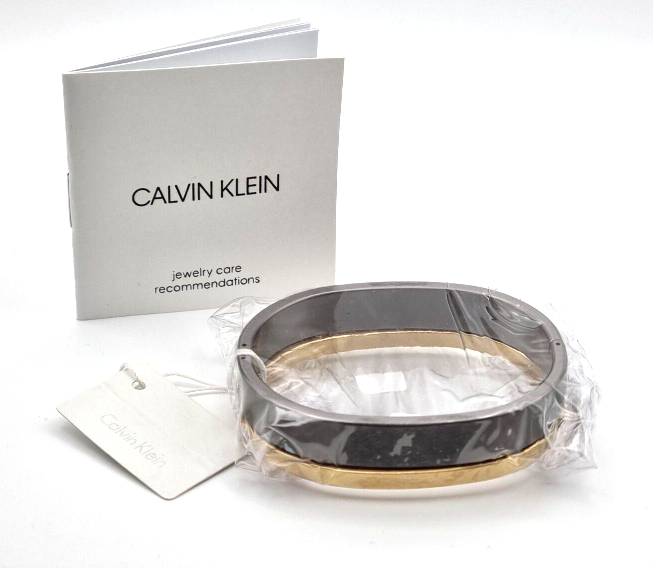 New CALVIN KLEIN ARMREIF SET HOOK GUNMETAL/GELBGOLD - XS