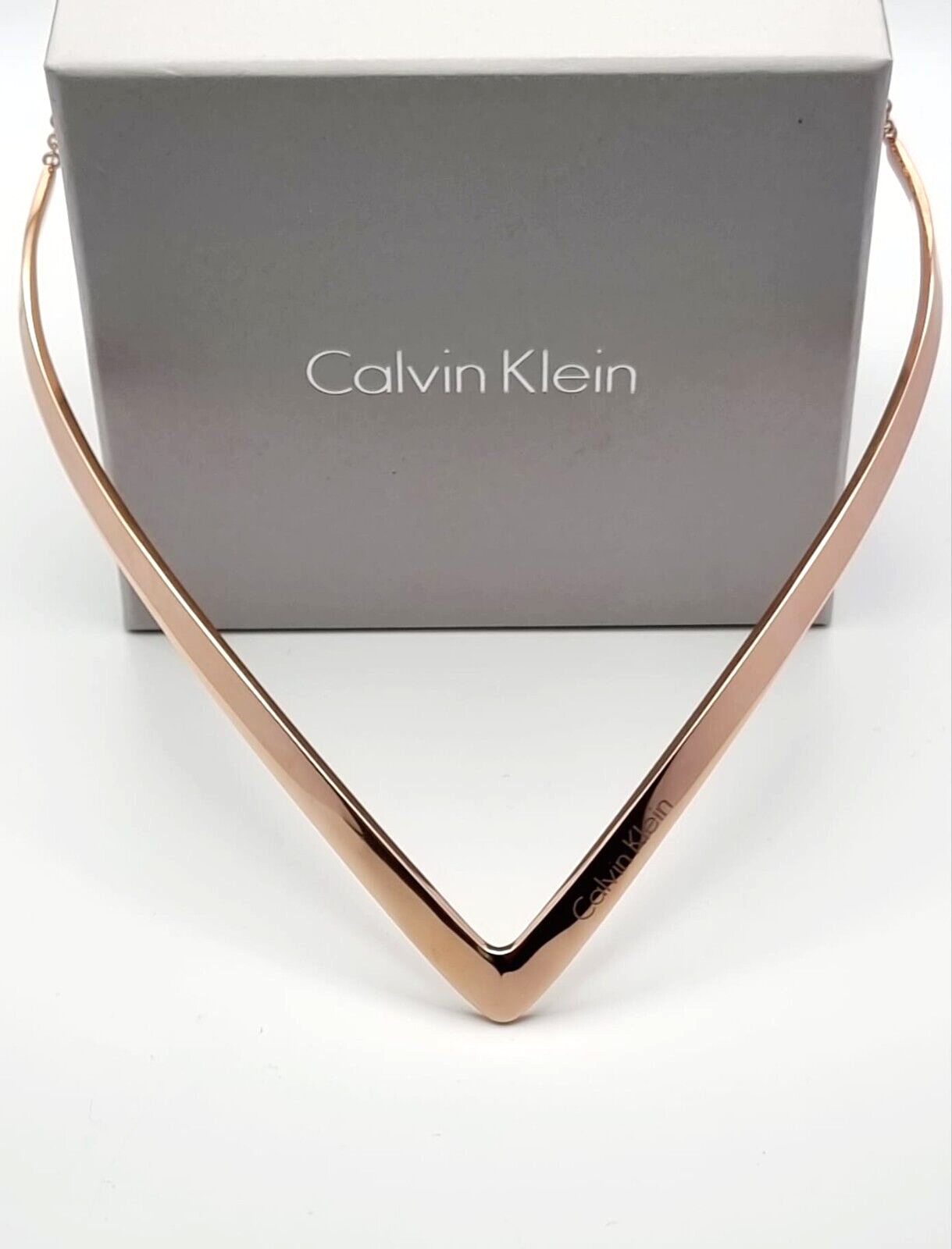 New CALVIN KLEIN OUTLINE KJ6VPJ100100 STAINLESS STEEL CHOKER - ROSE GOLD