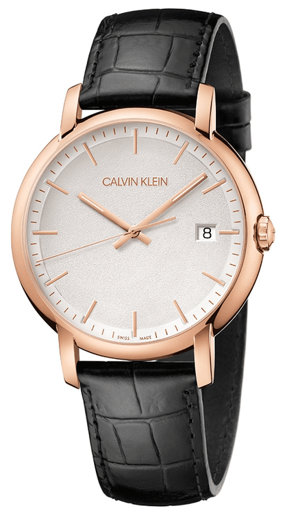 Neue, in der Schweiz hergestellte CALVIN KLEIN Minimal Quartz Herrenuhr mit silbernem Zifferblatt