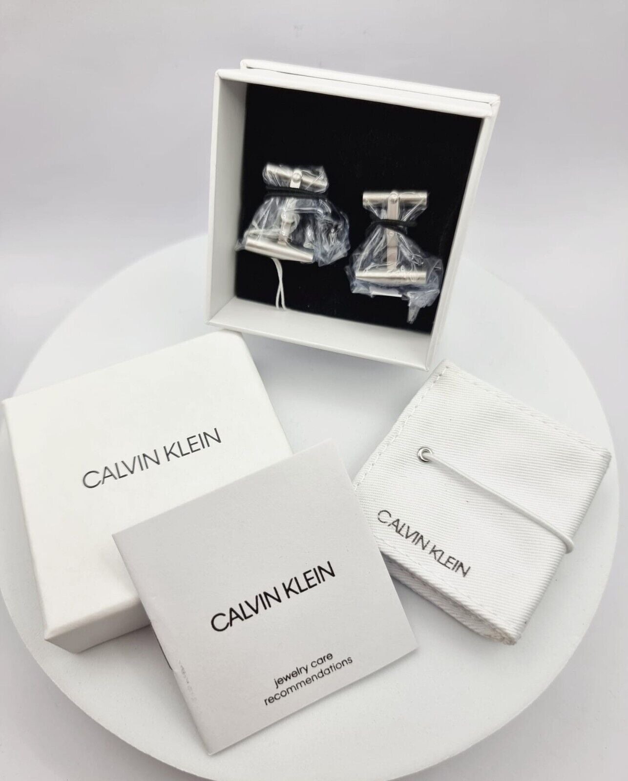 New CALVIN KLEIN AUDACIOUS CUFFLINKS KJ4CMC280100 - SILVER/BLACK