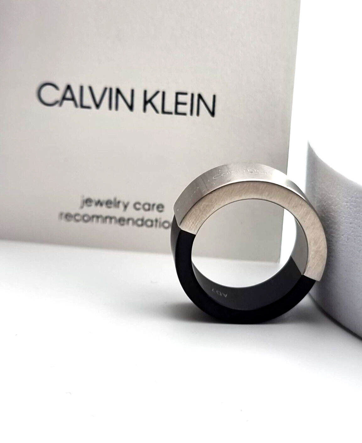 New CALVIN KLEIN RING MAGNET EDELSTAHL/SCHWARZ - Gr.  60