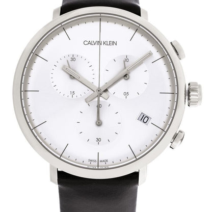 New Swiss Made CALVIN KLEIN High Noon Chronograph Quartz Silver Dial Men's Watch