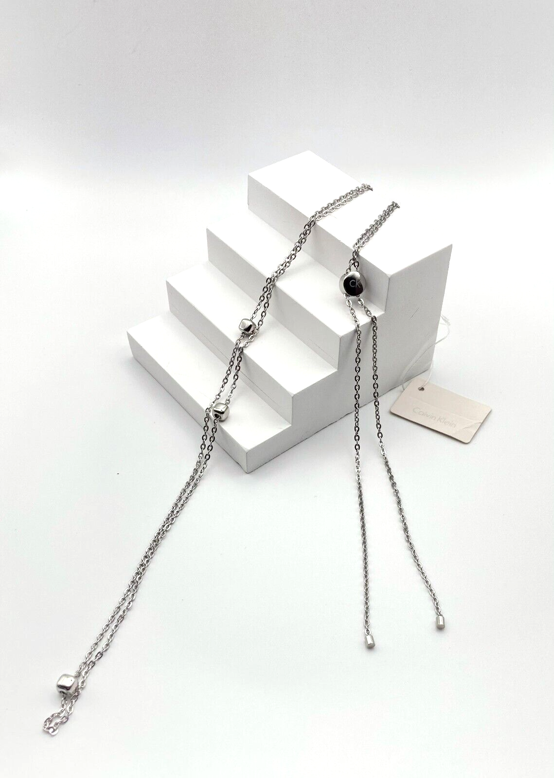 New CALVIN KLEIN SIDE KJ5QMN000200 STAINLESS STEEL NECKLACE  - SILVER