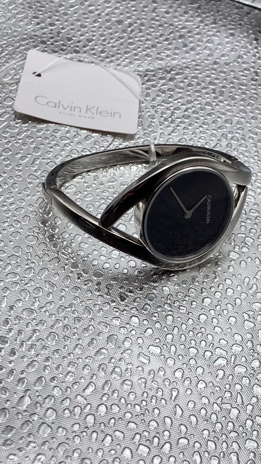 New Swiss Made CALVIN KLEIN Party Black Dial Small Bangle Ladies Watch