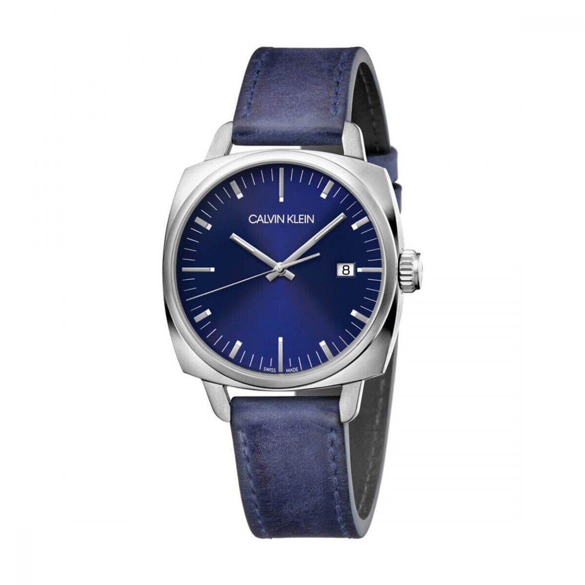 New Swiss Made CALVIN KLEIN Fraternity Quartz Blue Dial Men's Watch