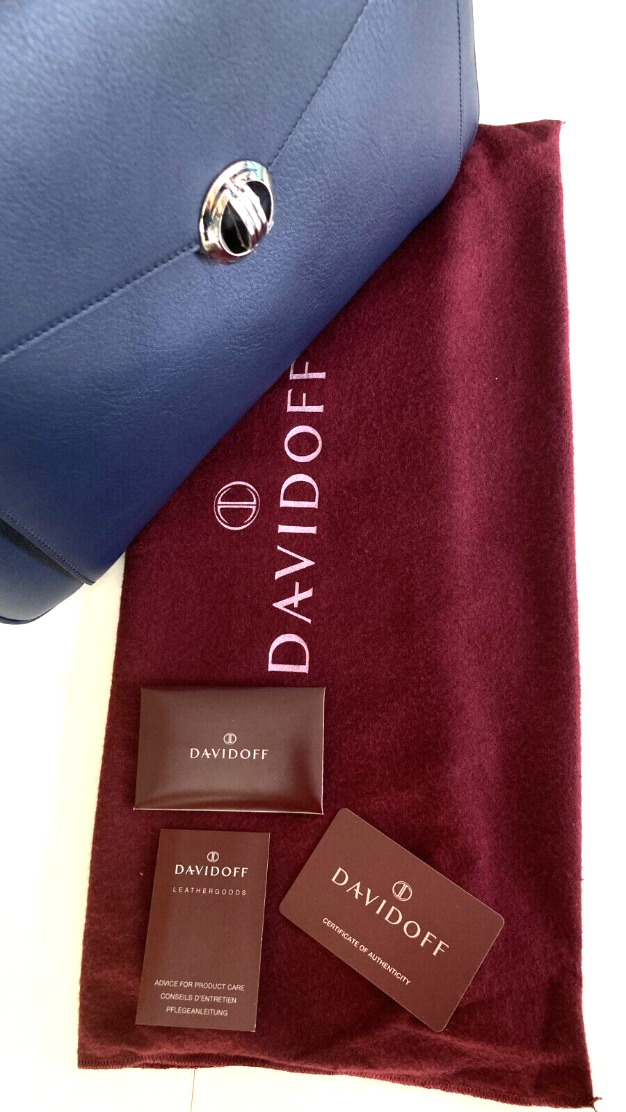 Neu DAVIDOFF LG ICON BUSTA AKTENTASCHE - MARINEBLAU