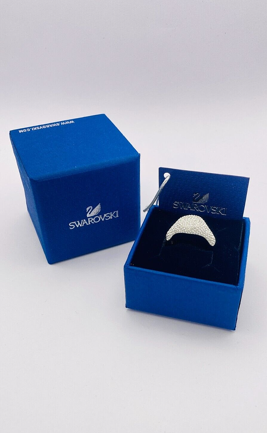 New SWAROVSKI STONE SIGNET RING SILBER - CRY/RHS - GR. 50