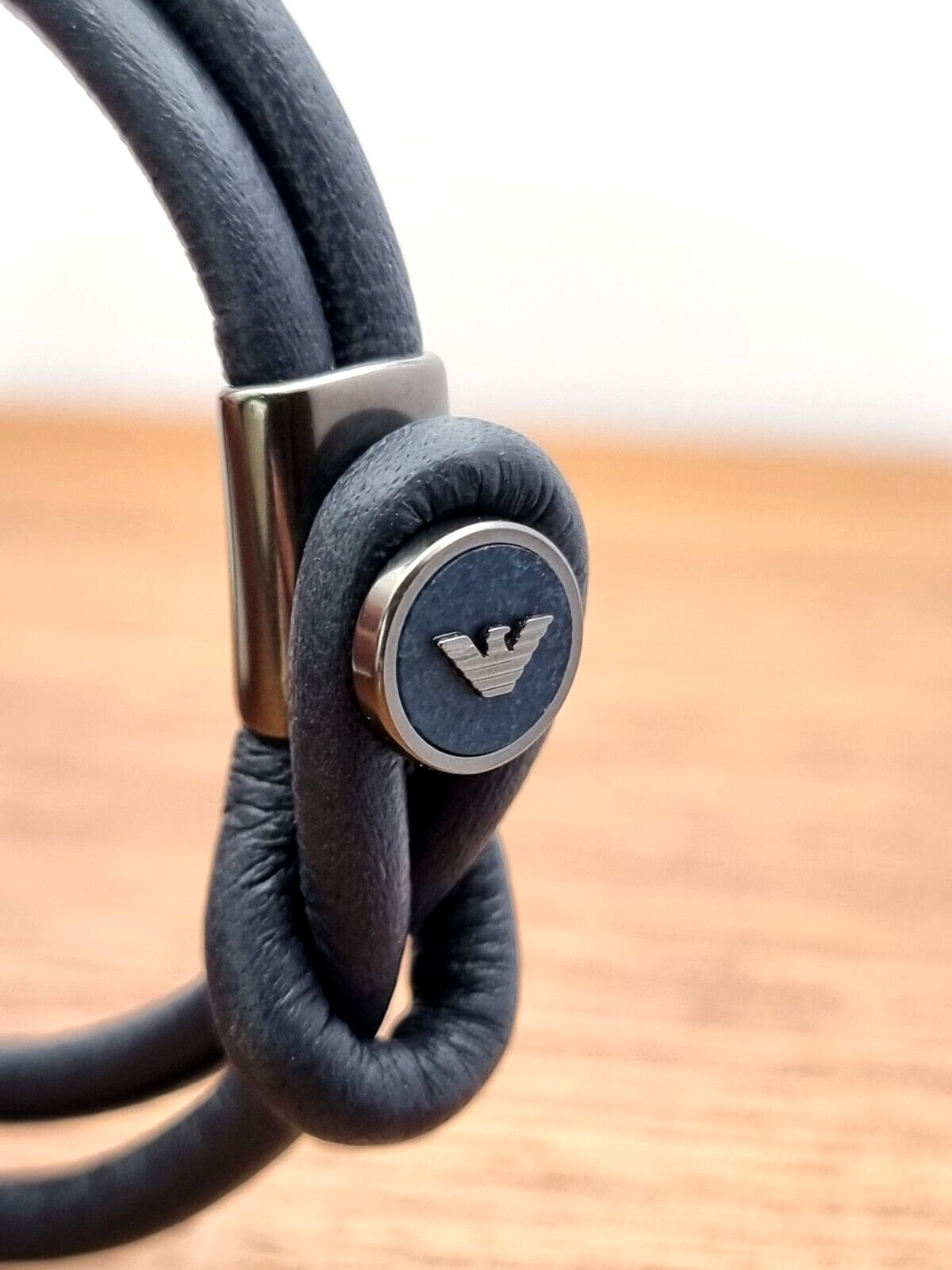 Neu EMPORIO ARMANI HERREN LEDERARMBAND EGS2214020 - BLAU