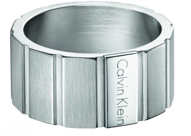 New CALVIN KLEIN PLATE KJ5SMR080110 STAINLESS STEEL MEN'S RING - SIZE 62