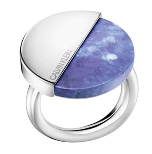 New CALVIN KLEIN SPICY KJ8RLR040207 RING - BLUE STONE - SIZE 55