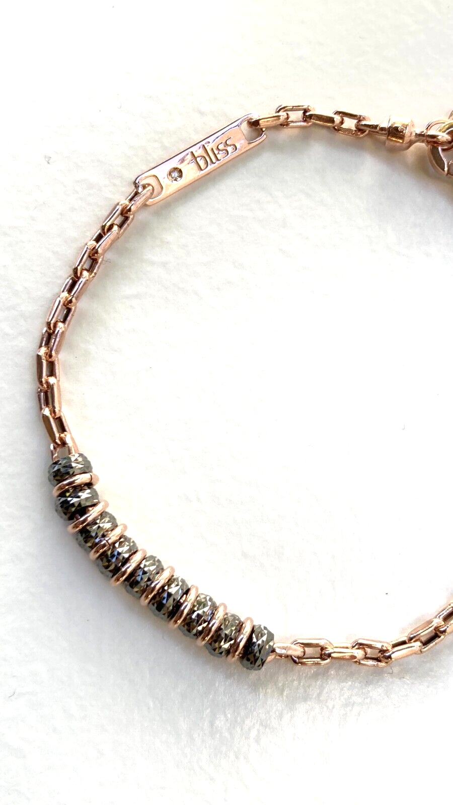 New BLISS Silver Stone Bracelet W/Diamond - Rose Gold