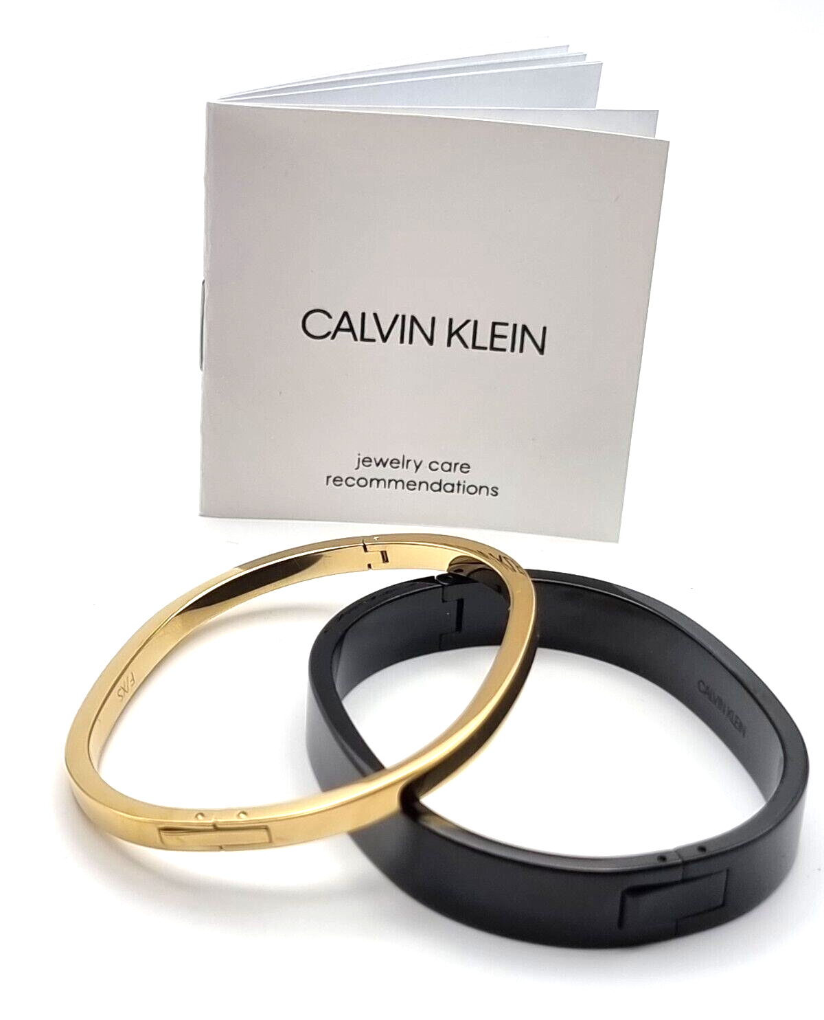 New CALVIN KLEIN ARMREIF SET HOOK SCHWARZ/GELBGOLD - XS