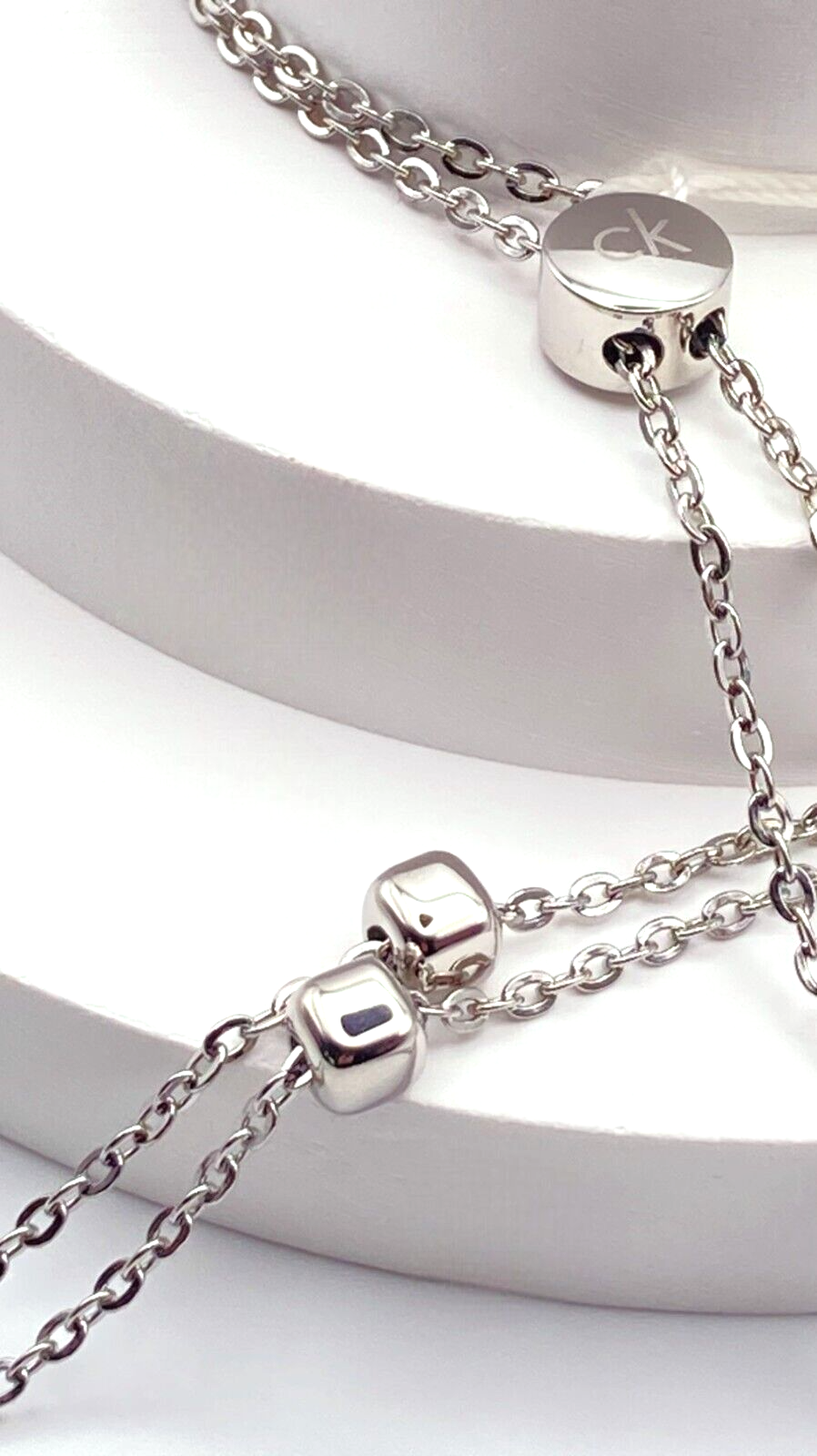 New CALVIN KLEIN SIDE KJ5QMN000200 STAINLESS STEEL NECKLACE  - SILVER