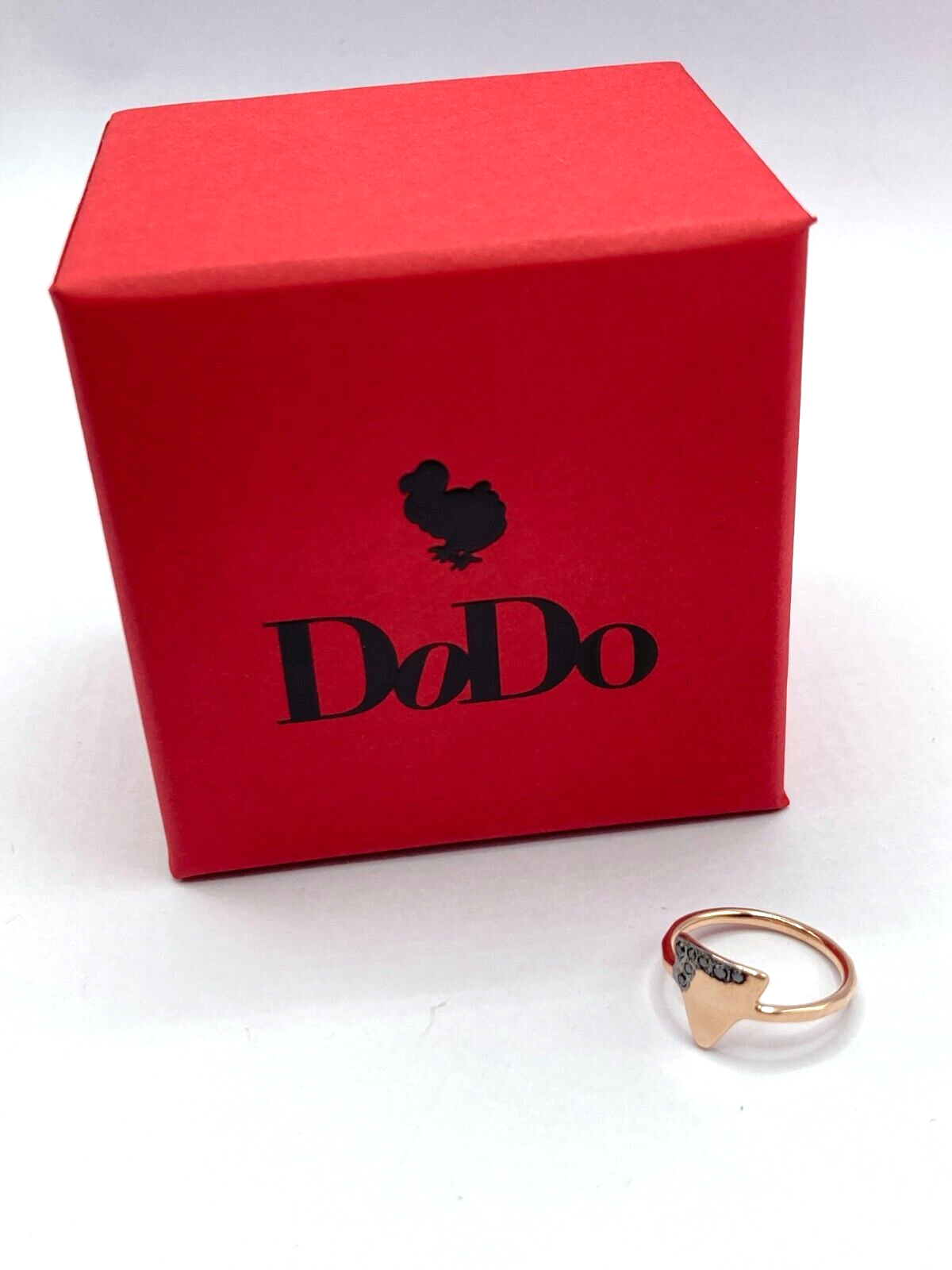 New DODO PRECIOUS TAG NIGHT RING - GOLD/BLACK DIAMONDS - SIZE 45