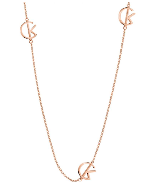 New CALVIN KLEIN KJ6DPN100100 LEAGUE STAINLESS STEEL NECKLACE - ROSE GOLD