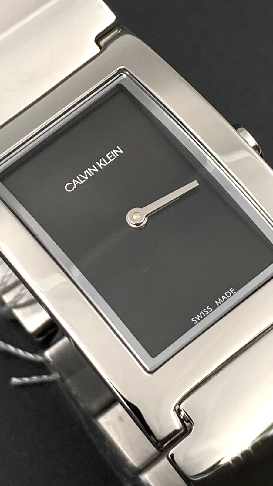 New Swiss Made CALVIN KLEIN Polished Quartz Black Dial Ladies Watch