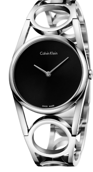 New Swiss Made CALVIN KLEIN Black Dial Stainless Steel Small Ladies Watch