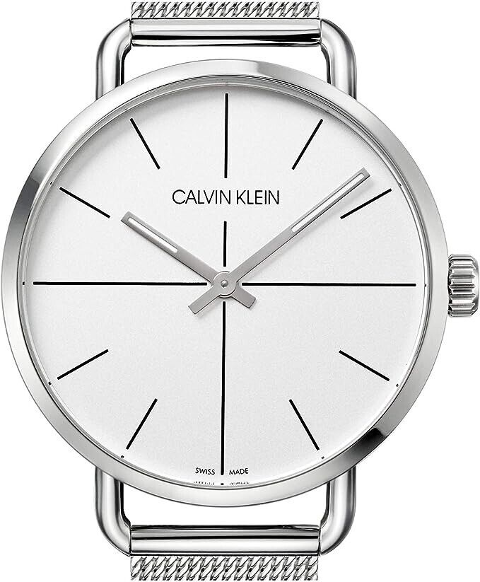 New Swiss Made CALVIN KLEIN Even Quartz Silver Dial Ladies Watch