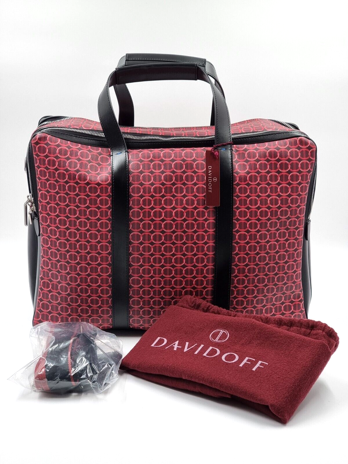 Neu DAVIDOFF LG COLORAMA SOFT SUITCASE 2 REISSVERSCHLÜSSE - ROT 